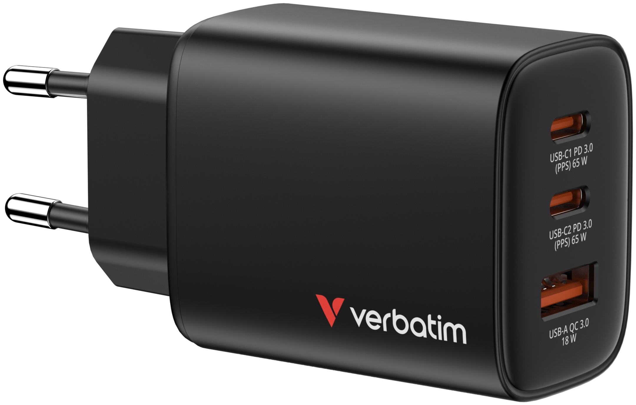 Verbatim Ladeadapter Essential 2× USB-C + USB-A 65 W