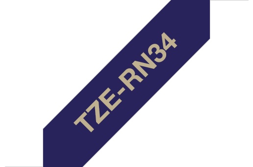 Brother Schriftband TZe-RN34 | 12 mm | Gold auf Blau | 4 m