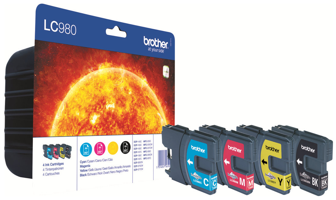 Original Brother LC980VALBPDR Tinte BK/C/M/Y Spar Set