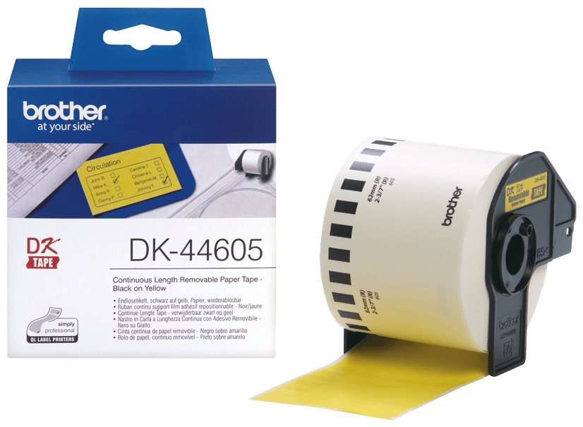 Brother Endlospapierrolle DK44605 | 62 mm | Gelb