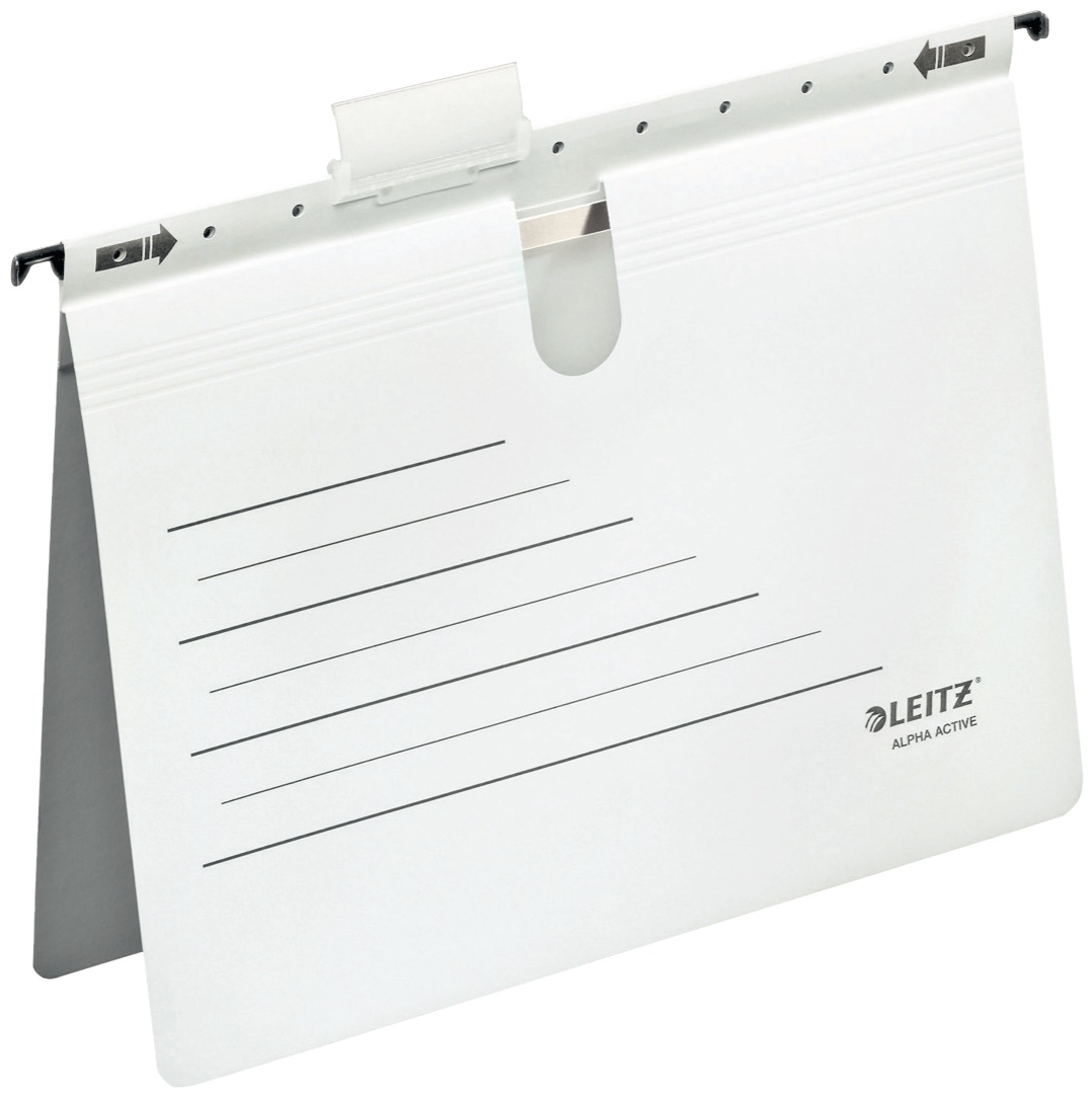 Leitz Hängehefter ALPHA | DIN A4 | Karton | Weiß | 5er-Pack