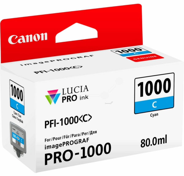Original Canon 0547C001 | PFI1000 C Tinte Cyan