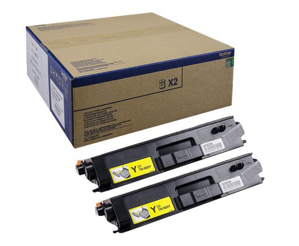Original Brother TN900YTWIN Toner Gelb Doppelpack