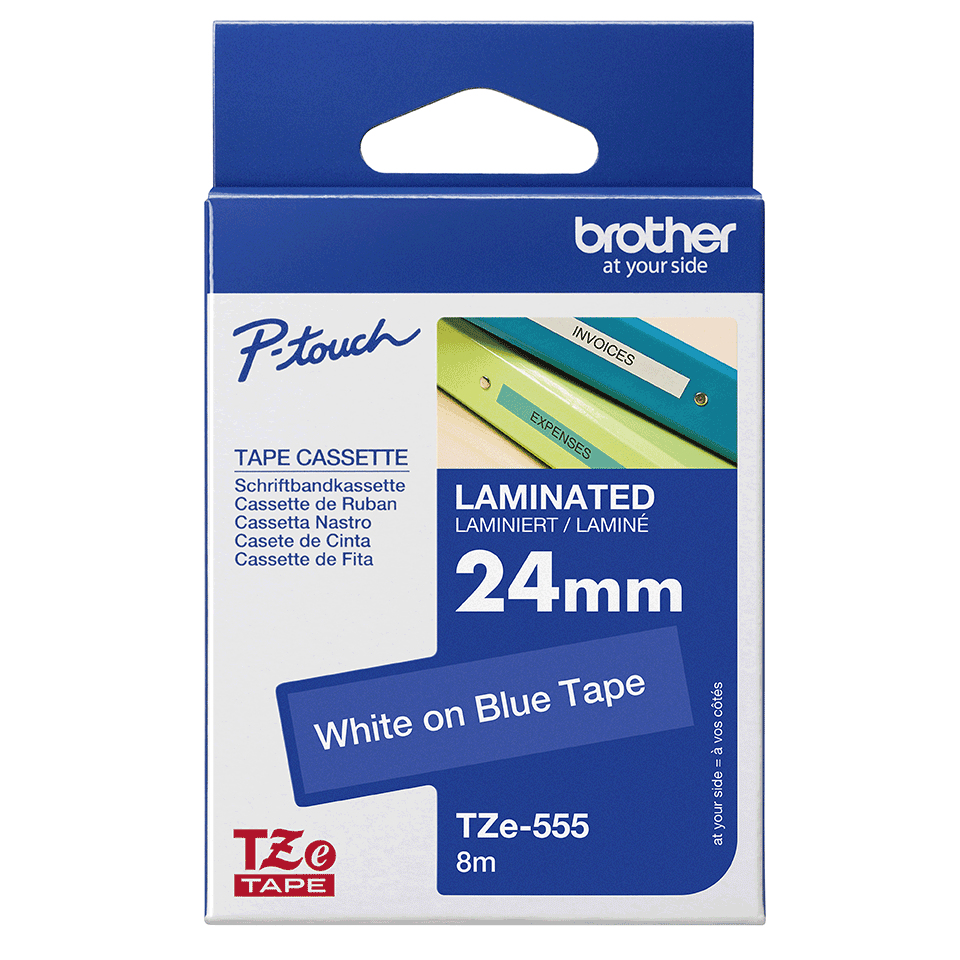 Brother Schriftband TZe-541 | 18 mm | Schwarz auf Blau | 8 m