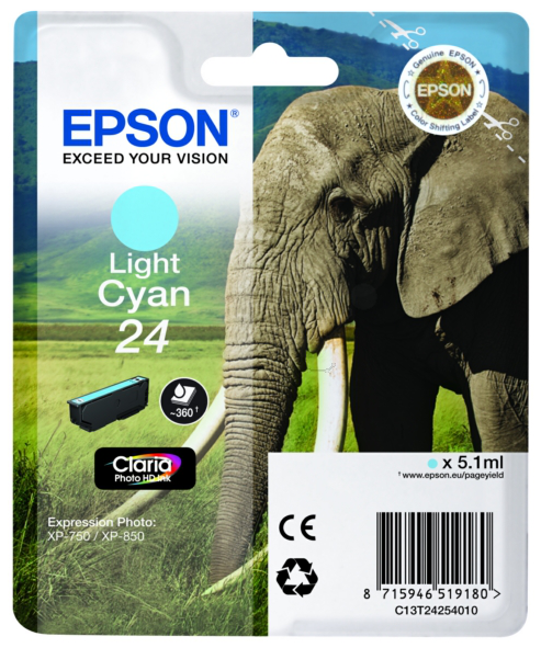 Original Epson 24 | C13T24254012 Tinte hell Cyan