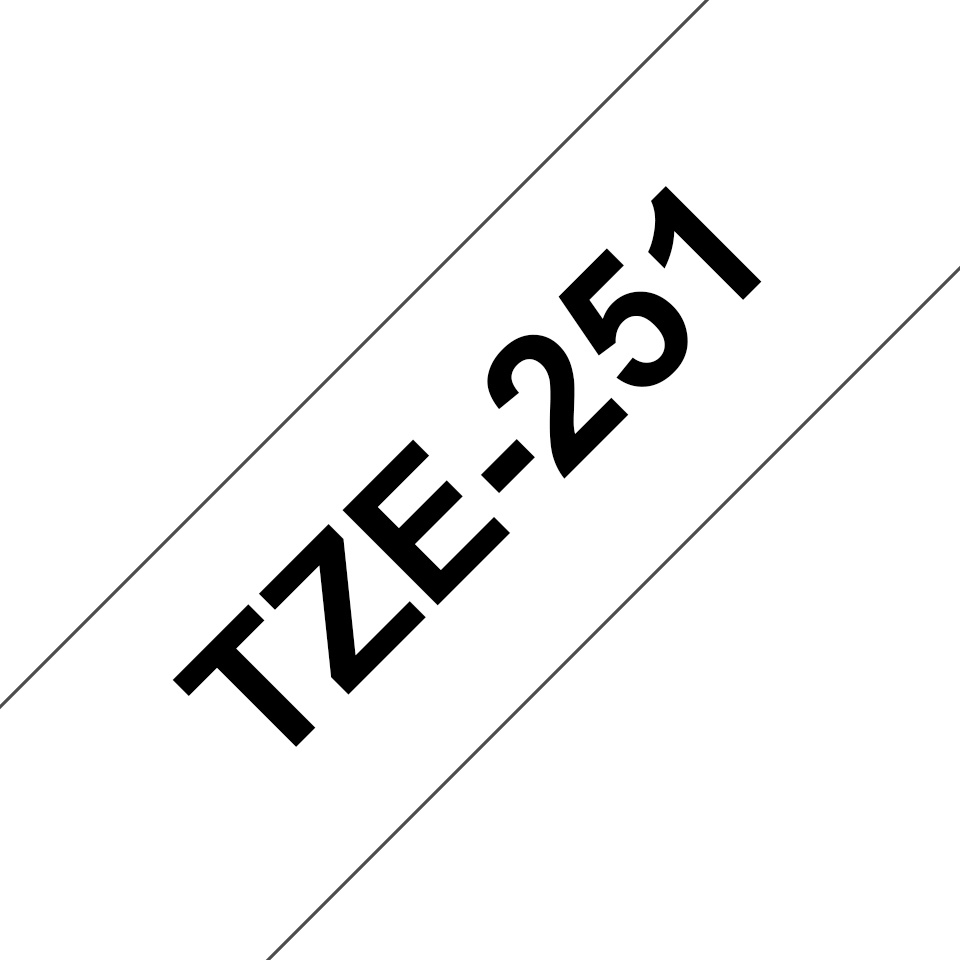 Brother Schriftband TZe-251 | 24 mm | Schwarz auf Weiß | 8 m