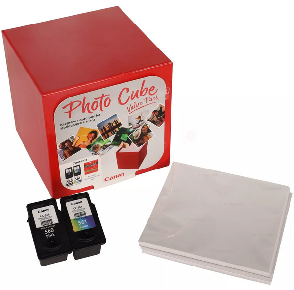 Canon PG-560 + CL-561  schwarz, color Druckköpfe + Fotopapier, 2er-Set