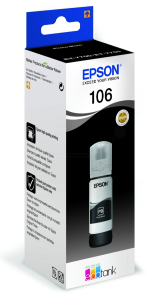 Original Epson 106 | C13T00R140 Tintenflasche Foto Schwarz