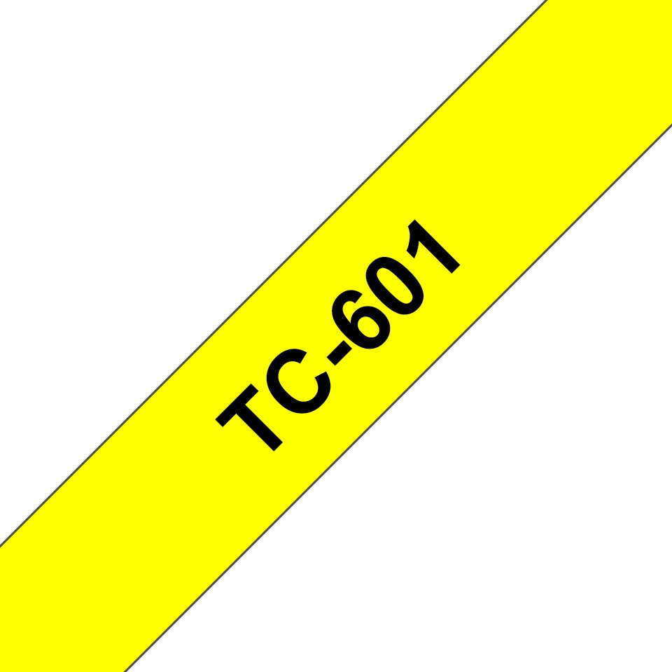 Brother Schriftband TC-601 | 12 mm | Schwarz auf Gelb | 7.7 m
