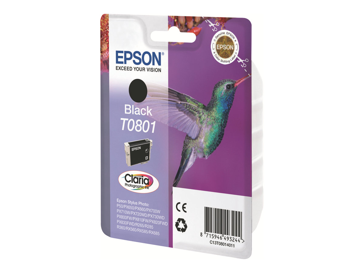 Original Epson T0801 | C13T08014010 | C13T08014011 Tinte Schwarz