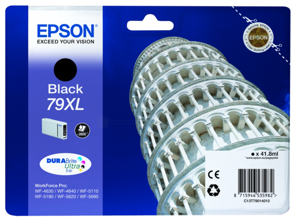 Original Epson 79XL | T7901XL | C13T79014010 Tinte Schwarz XL