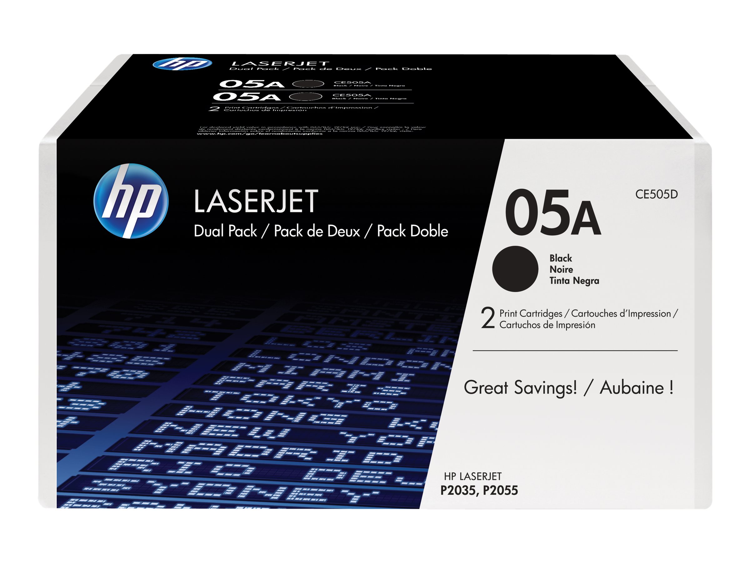 Original HP CE505AD | 05A Toner Schwarz Doppelpack