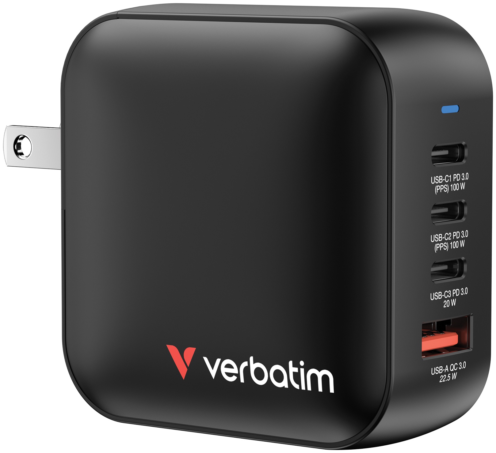 Verbatim Ladeadapter 32231 Mini GaN 3× USB-C + USB-A 100 W