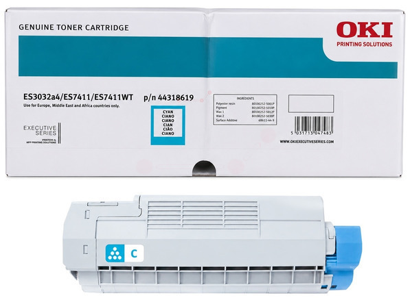 Original OKI 44318619 Toner Cyan