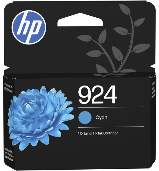 Original HP 924 | 4K0U3NE Tinte Cyan ( 2025 )