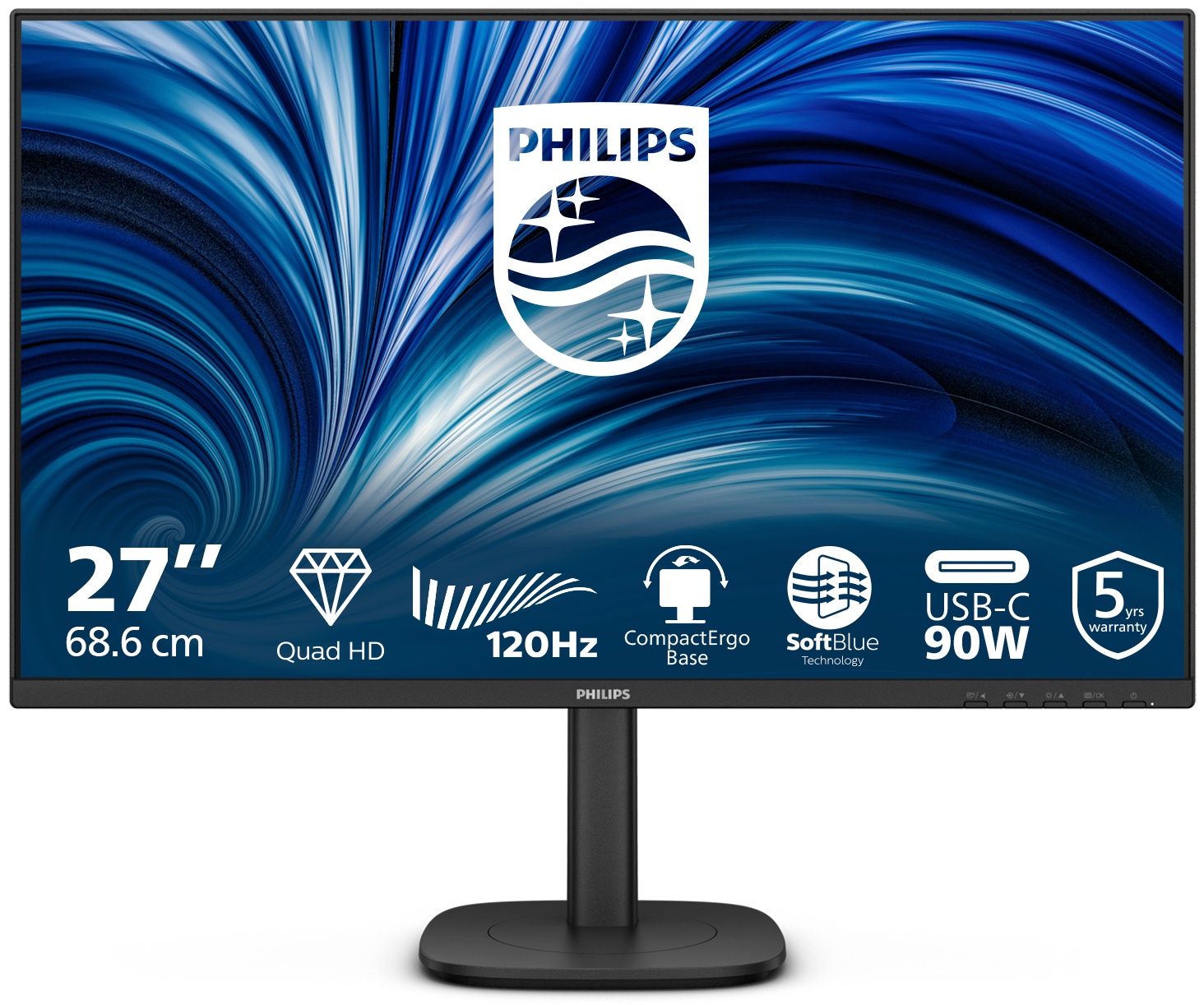 Philips 3000 series | 27B2U3601/00 Monitor 27 zoll | 68,6 cm | WQHD | 2560 x 1440 | Schwarz