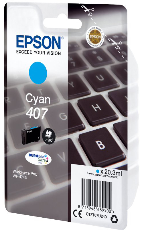Original Epson 407 | C13T07U240 Tinte Cyan