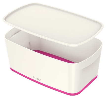 Leitz Aufbewahrungsbox MyBox | 5 l | 31,8 x 19,1 x 12,8 cm | Perlweiß/Pink