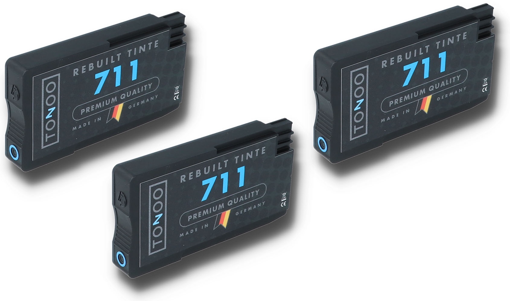 Tonoo® Tinte ersetzt HP CZ134A | 711 Cyan | 3 Stück
