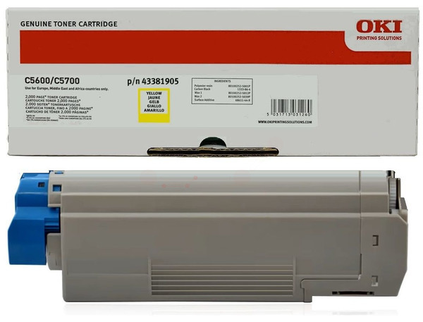 Original OKI 43381905 Toner Gelb
