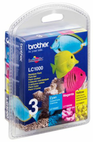 Original Brother LC1000RBWBPDR Tinte C/M/Y Spar Set ( 06.2025 )