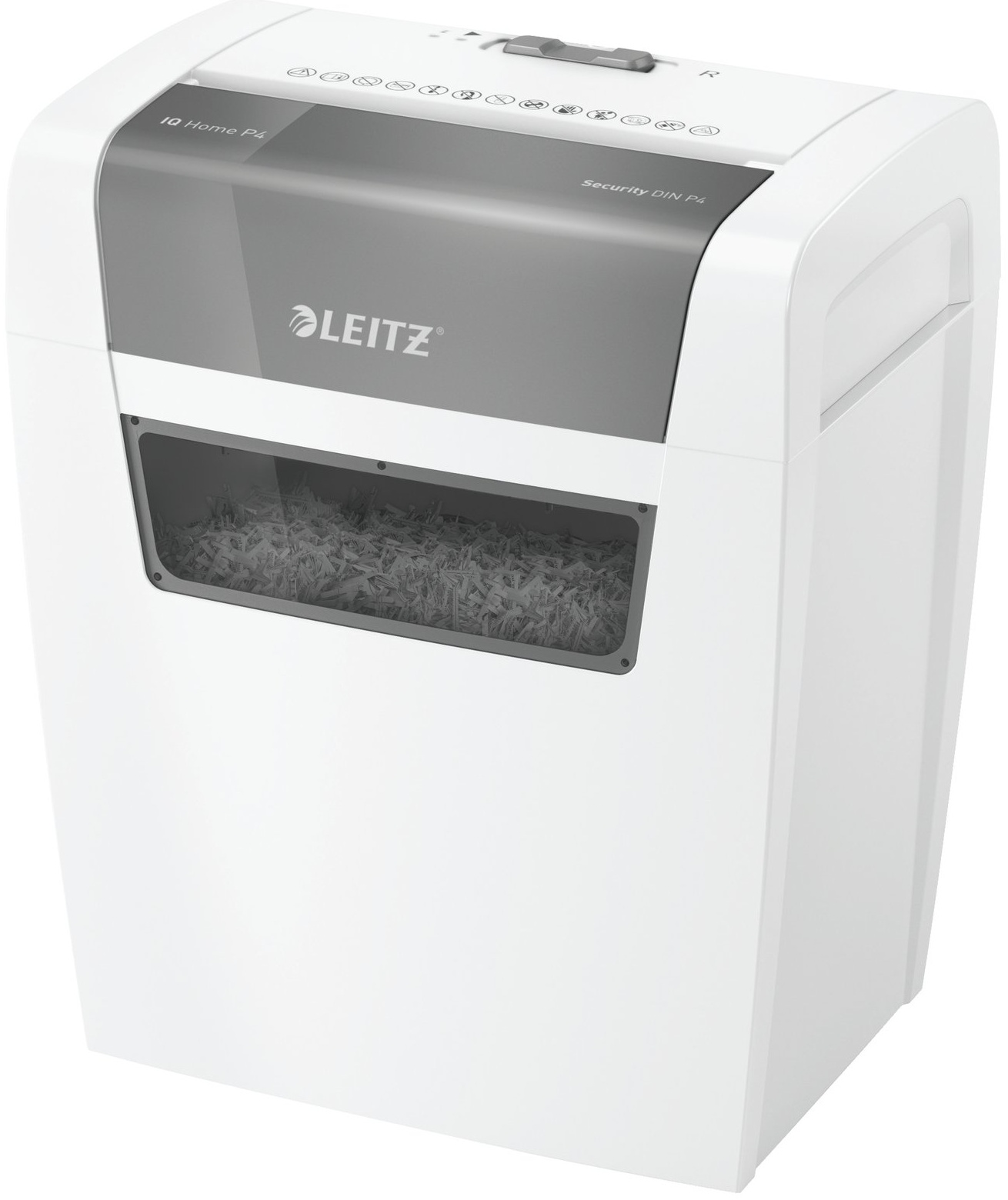 Leitz IQ Home Aktenvernichter | P-4 Partikelschnitt | 6 Blatt | 15 l | Weiß