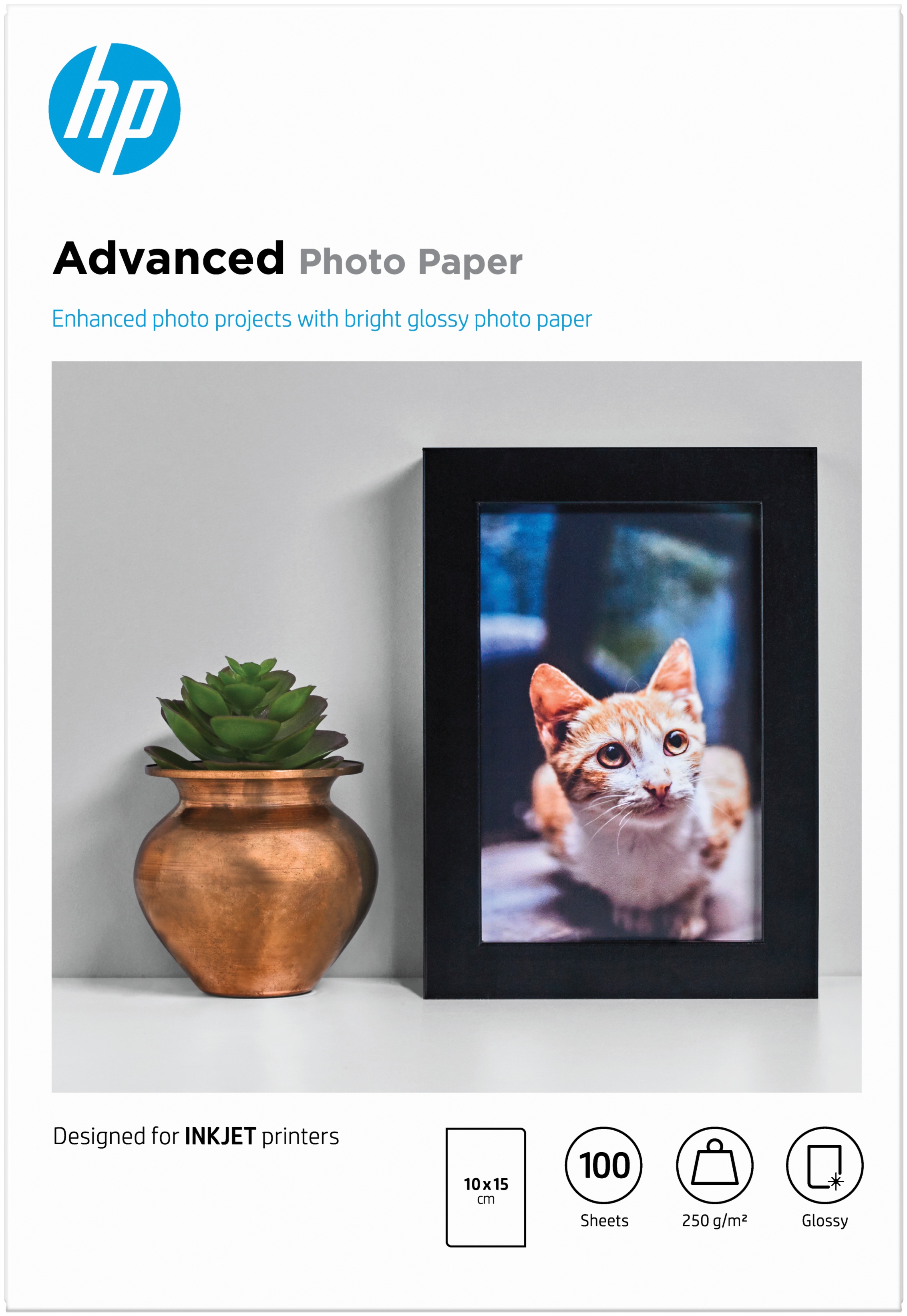 HP Fotopapier Q8692A Glänzend | 10x15 cm | 250 g/m² | 100 Blatt