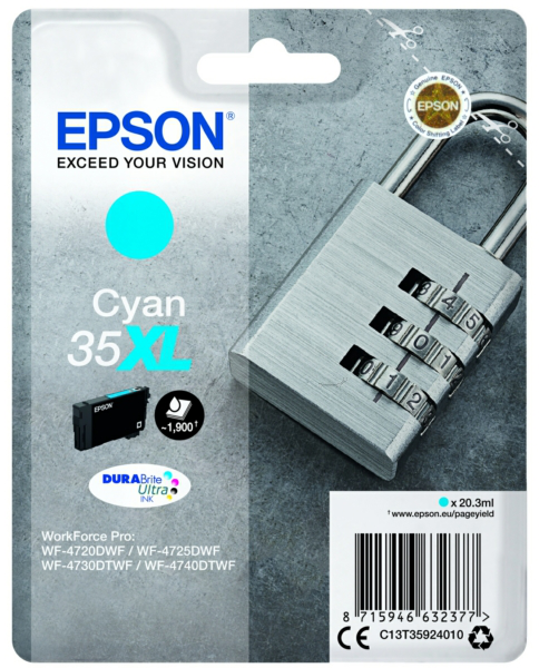 Original Epson 35XL | C13T35924010 Tinte Cyan XL