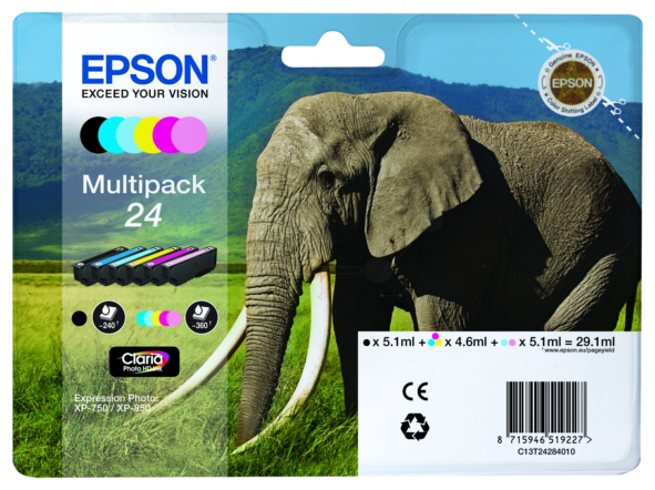 Original Epson 24 | C13T24284011 Tinte Spar Set | 6 Farben