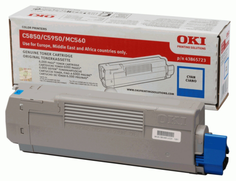 Original OKI 43865723 Toner Cyan