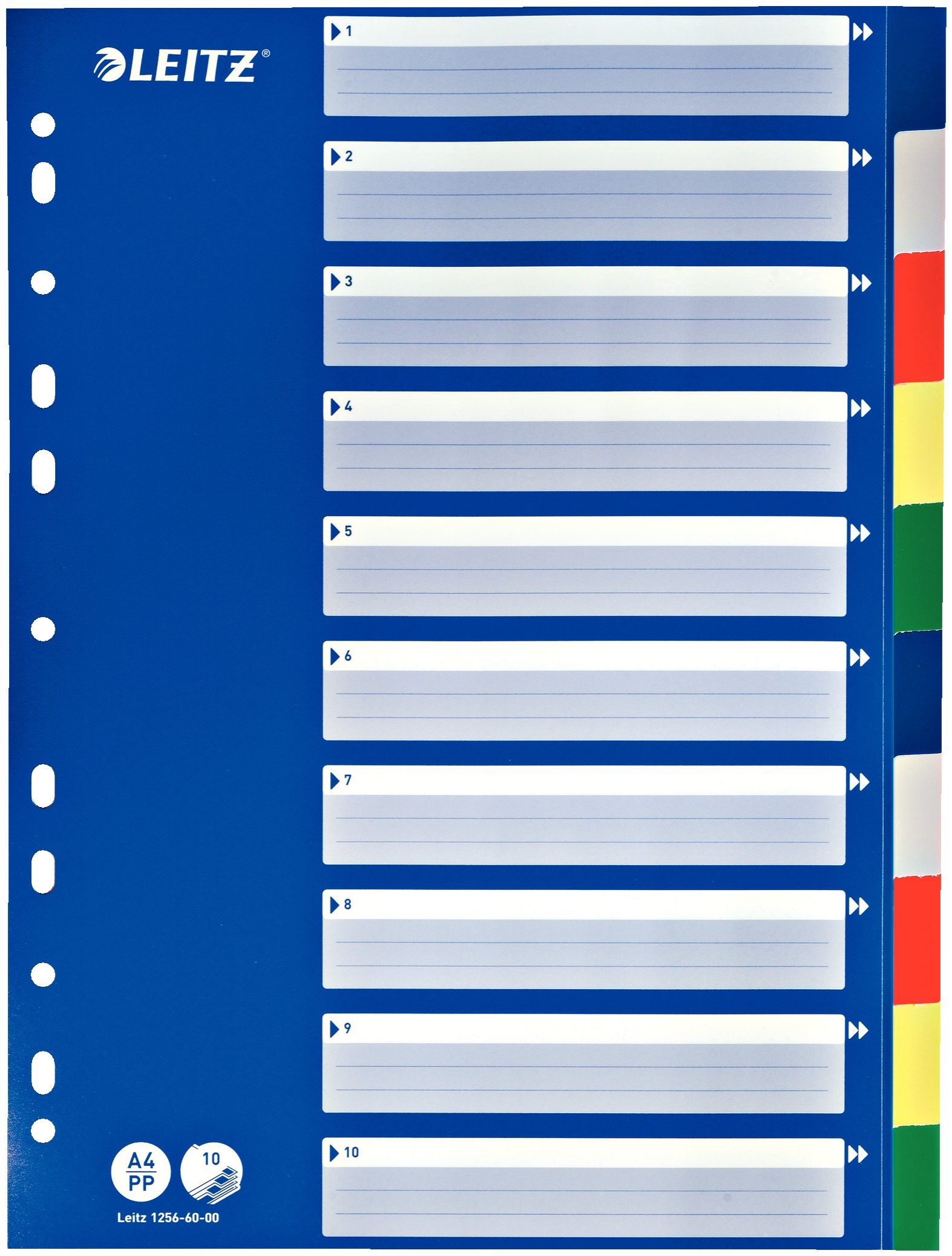 Leitz Register | DIN A4 | blanko · 10-teilig | Blau