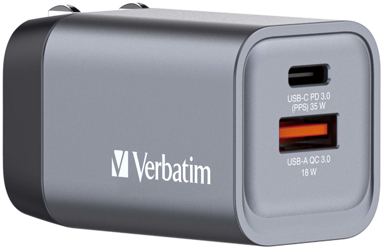 Verbatim Ladeadapter GNC-35 USB-C + USB-A 35 W Schwarz, Grau