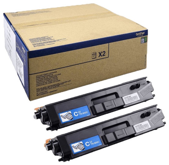 Original Brother TN900CTWIN Toner Cyan Doppelpack