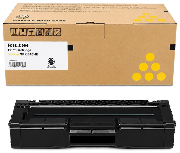 Original Ricoh 407635 / 406482 / TYPESPC310HE Toner Gelb