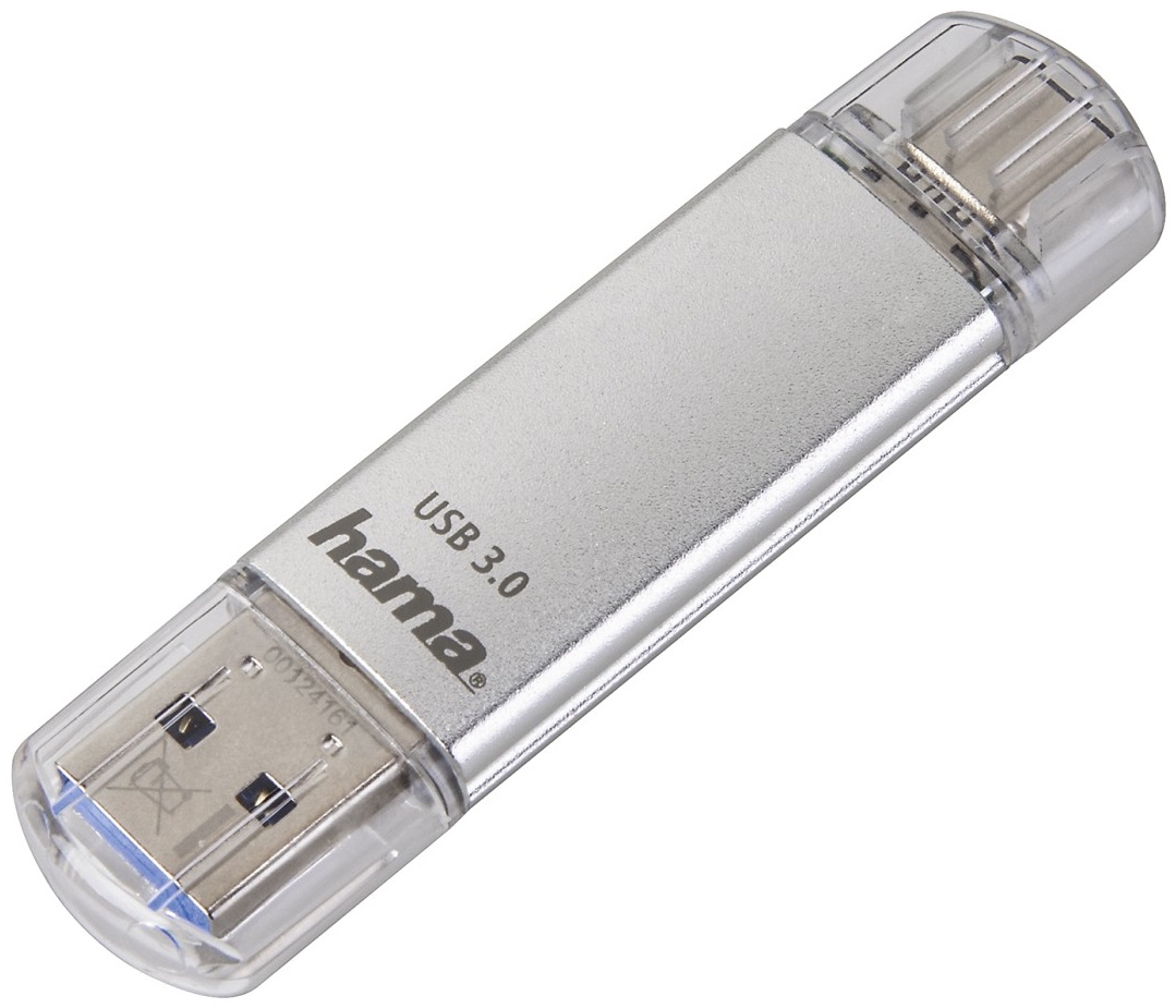Hama C-Laeta USB-Stick | 32 GB | USB 3.2 Gen 1 (USB-A + USB-C) | 70 MB/s | Silber