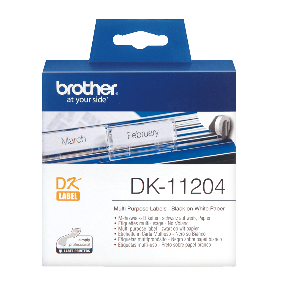 Brother Etikettenrolle DK-11204 | 17x54 mm | Weiß | Papier