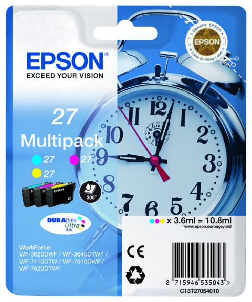 Original Epson 27 | C13T27054012 Tinte C/M/Y Spar Set