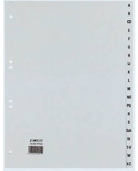 Hetzel Register | DIN A4 | A-Z · 20-teilig | Grau