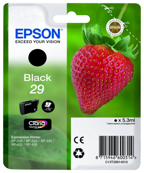 Original Epson 29 | C13T29814012 Tinte Schwarz