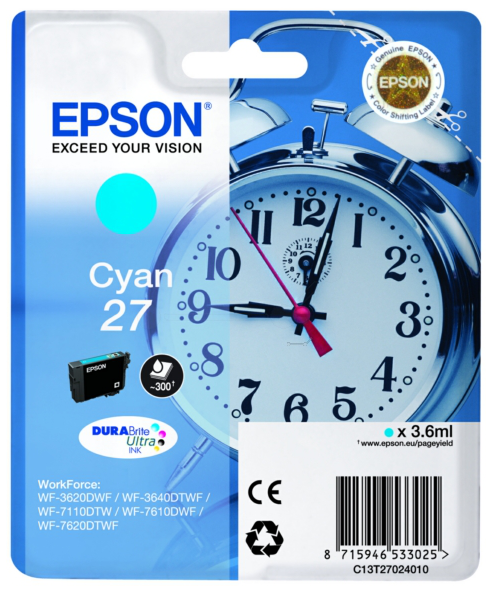 Original Epson 27 | C13T27024012 Tinte Cyan