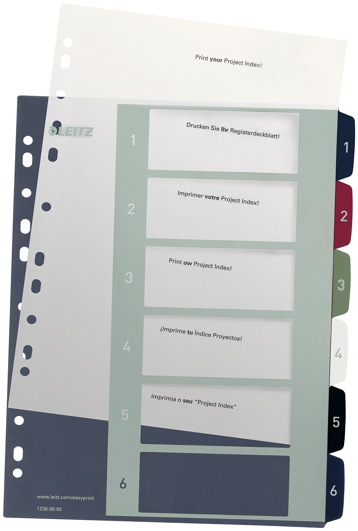 Leitz Register Style | DIN A4+ | 1-6 · 6-teilig | Mehrfarbig