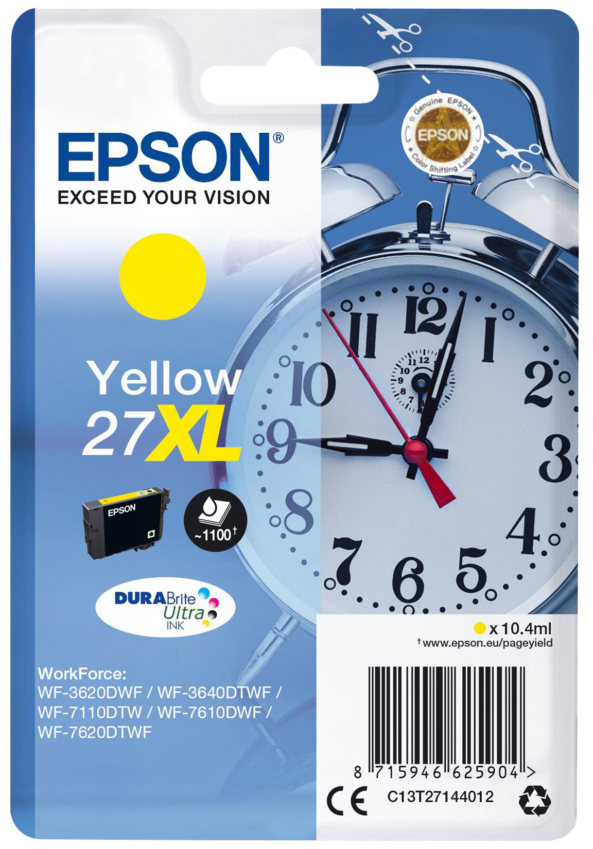 Original Epson 27XL | C13T27144012 Tinte Gelb XL