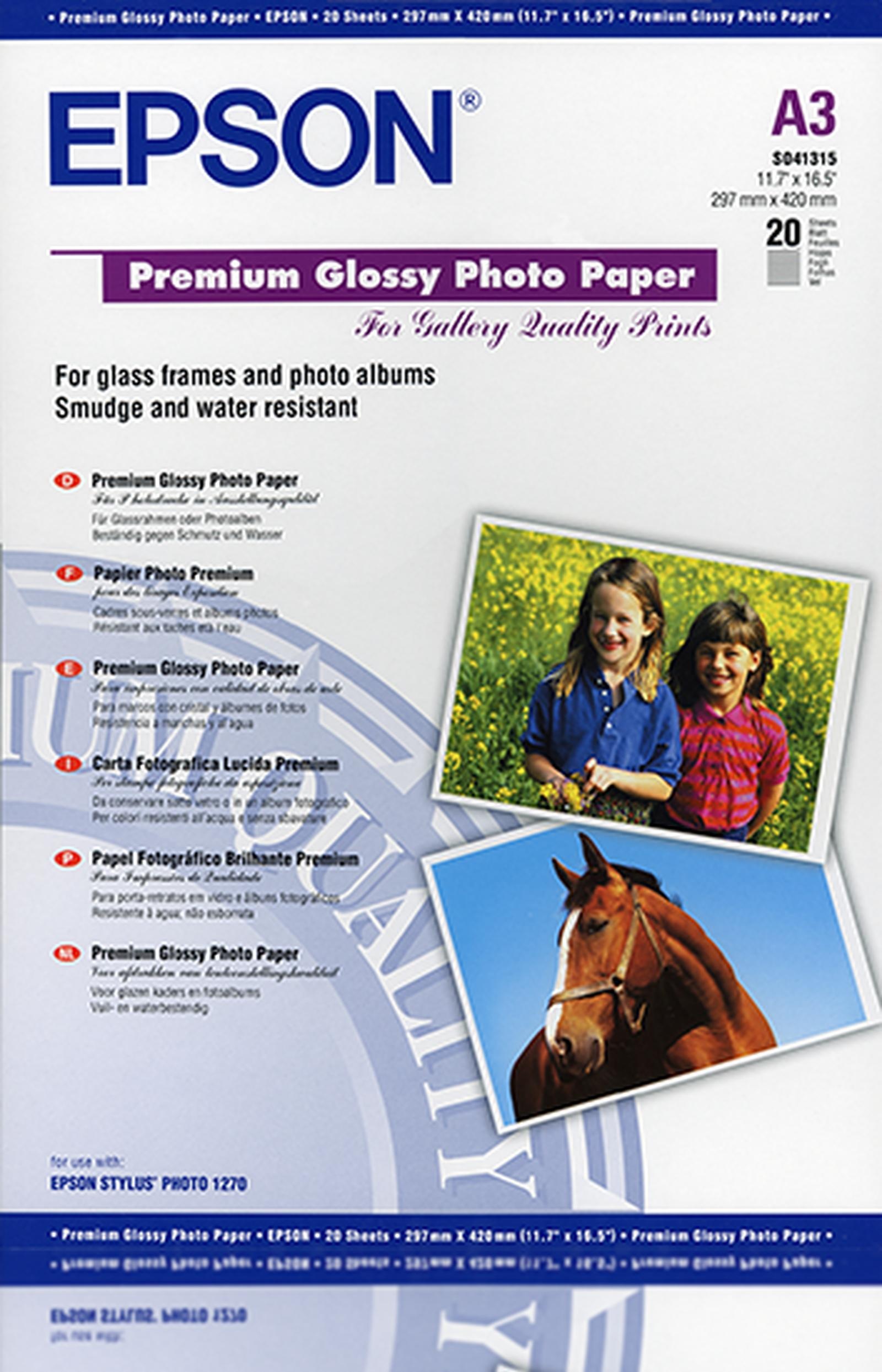Epson Fotopapier S041315 Glänzend | A3 | 255 g/m² | 20 Blatt