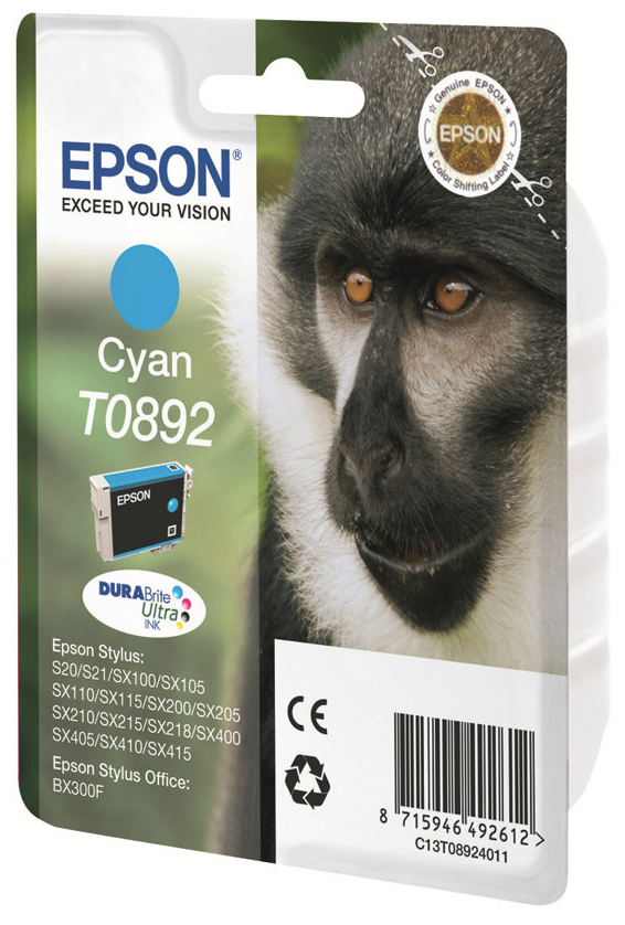 Original Epson T0892 | C13T08924011 Tinte Cyan