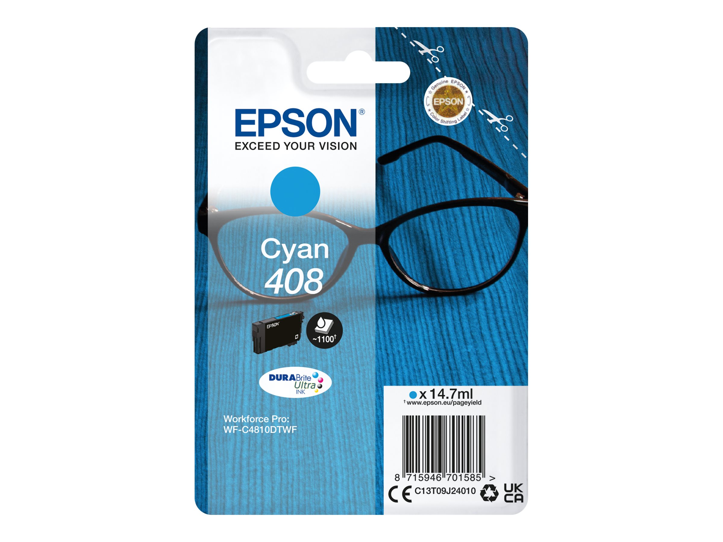 Original Epson 408 | C13T09J24010 Tinte Cyan