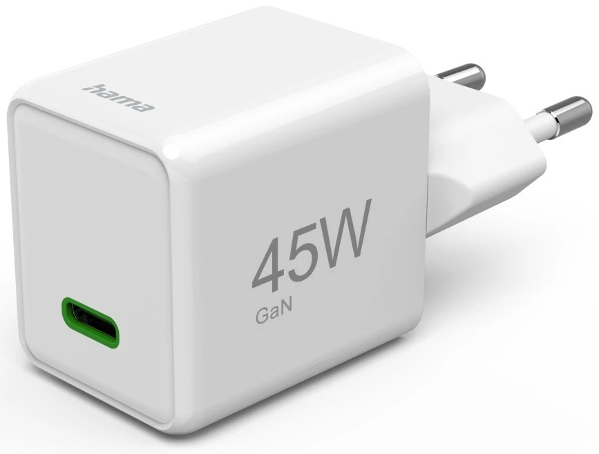 Hama GaN-Ladeadapter USB-C 45 W Weiß (00201983)