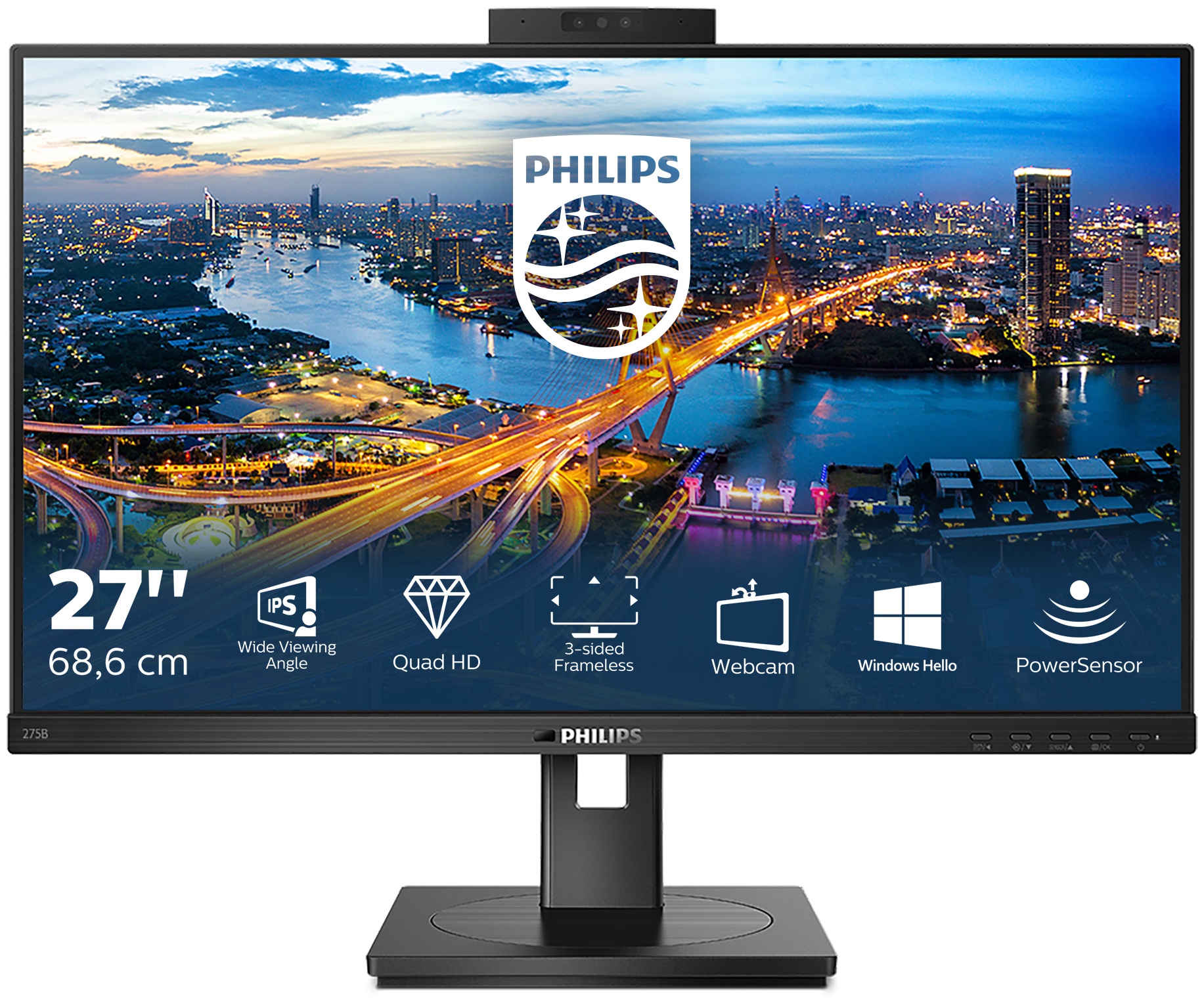 Philips B Line | 275B1H/00 Monitor 27 zoll | 68,6 cm | WQHD | 2560 x 1440 | Schwarz