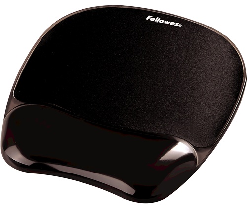 Fellowes Crystals Gel Mauspad mit Handballenauflage | 20 × 23 cm | Gel | Schwarz