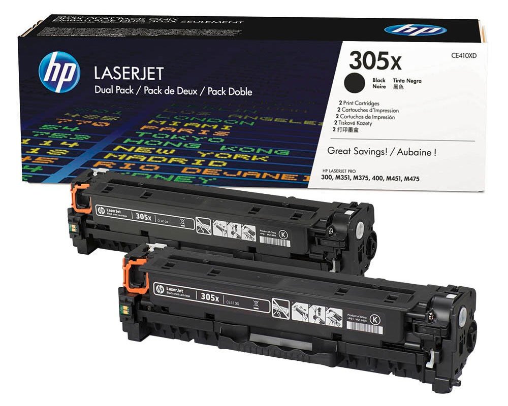 Original HP CE410XD | 305X Toner Schwarz Doppelpack XL