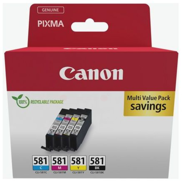 Original Canon 2103C007 | CLI581 BK/C/M/Y Tinte Spar Set ( 4 Farben )